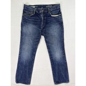 Gap 1969 Jeans Mens 32x32 Blue Medium Wash Denim Standard Straight Mid Rise